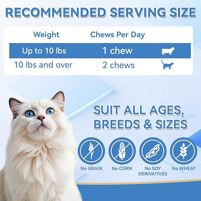 200 PCS Cat Calming Treats, Calming Treats for Cats Help to Manage Stress & Anxiety, Calming Aid for Cats with Hemp Seed Powder Chamomile Melatonin for Cat Anxiety Relief, Separation, Travel, Storms-PurrikoPets