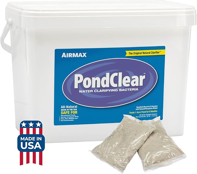 Airmax PondClear Packets, Beneficial Bacteria & Enzyme Clarifier Treatment with Ecoboost PRx, Clear & Clean Pond & Lake Water, Safe for Fish, 96 Count-PurrikoPets
