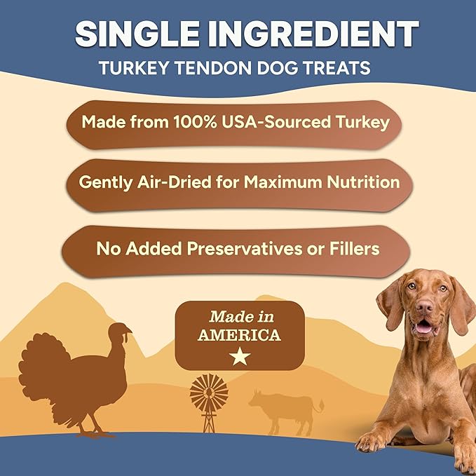 Gaines Family Farmstead Turkey Tendon Chips for Dogs – 5 oz, Natural Single-Ingredient Dog Treats, High-Protein Crunchy Chews, Rawhide Alternative, Grain-Free, Made in USA-PurrikoPets