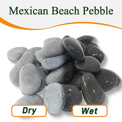 45 LB Mexican Beach Pebbles, 2-3 Inch Natural River Rocks, Premium Pebbles for Garden and Landscape Design, Decorative Stones for Fish Tank Flower Pots Water Fountains Pathways Backyard, Grey-PurrikoPets