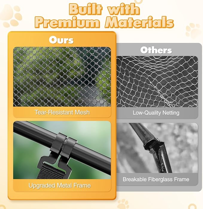 Extra Large Catio Outdoor Cat Enclosure, Rywell 3-Tier Spacious Outdoor Cat Tent, Weatherproof&Sunproof with 5 Windows, Foldable Cat Enclosure for Patio, Camping, Indoor(Includes Carry Bag)-PurrikoPets