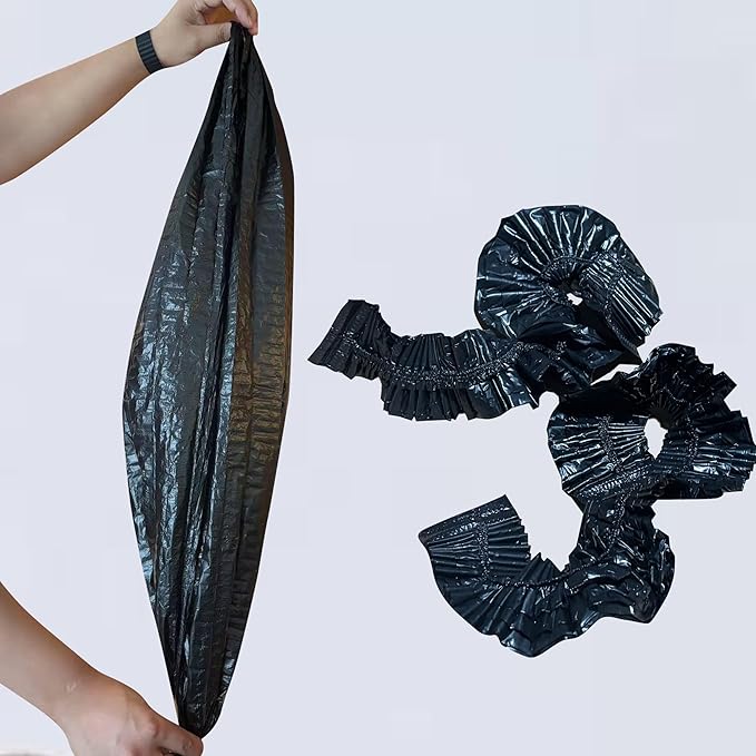 50 Pack Litter Box Liners Compatible with Lifewit Litter Box Cat, Elastic Band Trash Bags for Disposal of Cat Waste, Waterproof and Leak Proof (Black)-PurrikoPets