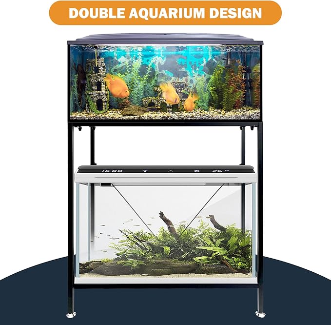 Fish Tank Stand: The Perfect 10 Gallon Metal Aquarium Stand Measuring 22.8" W x 10.6" D x 31.3" H to Fit Your Aquatic Display Needs.-PurrikoPets