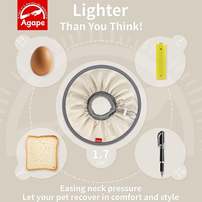 Agape Soft Cat Cone, Comfy Collar to Stop Licking & Scratching, Lightweight Recovery Collar for Cats After Surgery, Adjustable Elizabethan Collar for Neuter Recovery, Waterproof Neck Cones for Cats-PurrikoPets