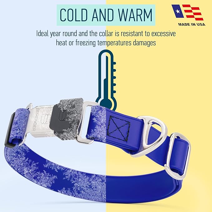 Dogline Biothane Waterproof Dog Collar with Herm Sprenger Stainless Steel Quick Release Buckle – Heavy Duty Tactical Durable Collar for Dogs – Comfortable and Safe Pet Collar W 3/4" L 12-19" Blueberry-PurrikoPets
