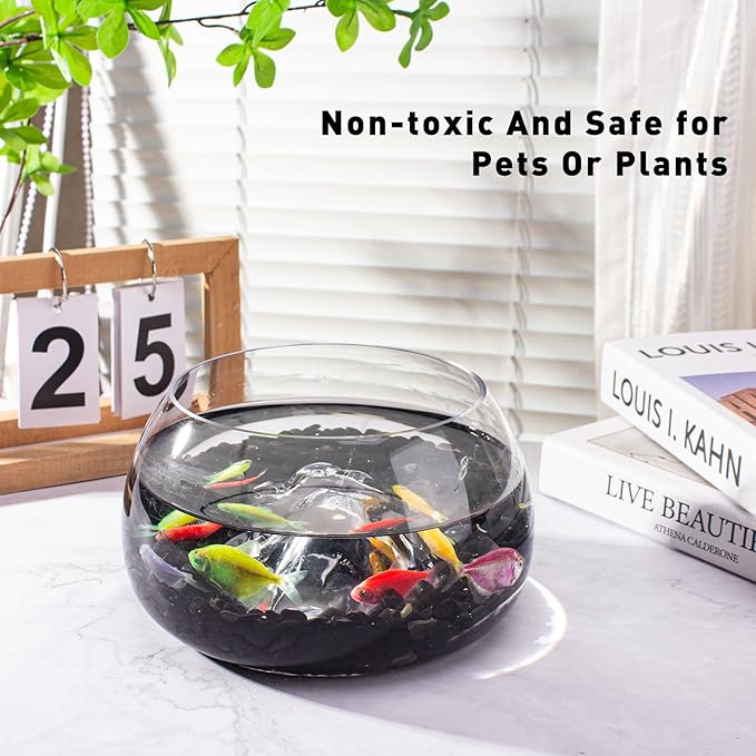 3 Lb Black Obsidian Crushed Stone Crystal Chips Bulk, Betta Fish Tank Gravel Rocks Irregular Shaped Marbles Pebbles for Aquarium, Vase Fillers, Succulent Plants Decor-PurrikoPets