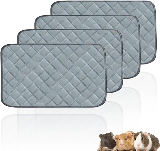 4 Pack Guinea Pig Cage Liners for C&C 2x1 Habitat Washable Guinea Pig Bedding Super Absorbent | Waterproof | Non Slip| Reusable Guinea Pig Pee Pads for Small Animals Cages-28 x 14 Inch-PurrikoPets