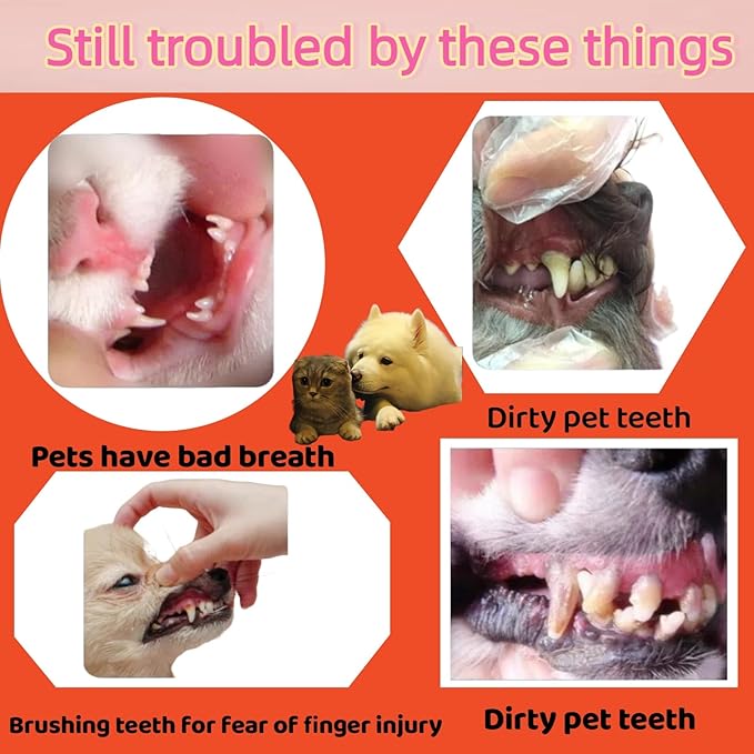 4 Pack Pet Tooth Brushing Kit – Extra Soft Finger Toothbrushes for Cats & Dogs Gentle Plaque & Tartar Removal, Freshens Breath Pain-Free Teeth Cleaning for Small to Large Pets-PurrikoPets
