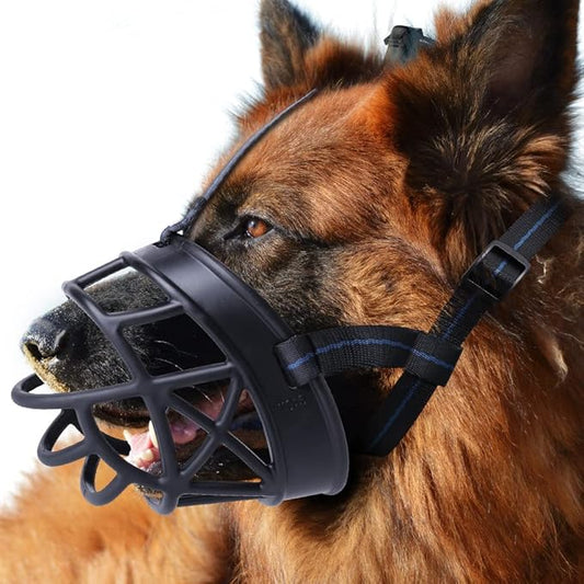 Dog Muzzle, Breathable Basket Muzzles for Small, Medium, Large and X-Large Dogs, Prevent Barking, Biting, Chewing Dog Mouth Cover-PurrikoPets