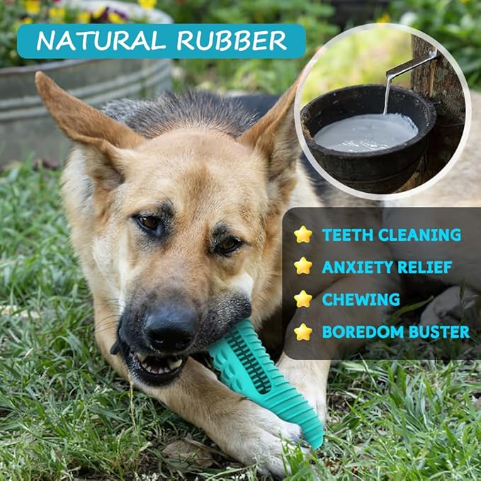 Dog Toys for Aggressive Chewers Large Medium Breed, Indestructible Dog Toothbrush Chew Toys, Squeaky Interactive Tough Extremely Durable, Dogs Toys to Keep Them Busy-PurrikoPets