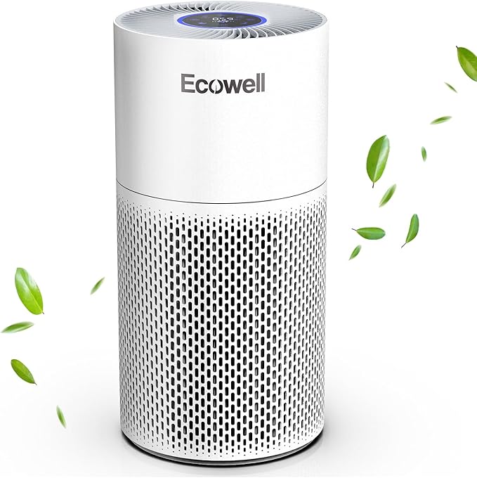 Air Purifiers for Home Large Room with Air Quality Sensor, Covers Up to 1640 Sq Ft, HEPA Filter, 360°Air Intake, Remove 99.97% Mold, Pet Dander, Dust, Odor, Smoke, ECOWELL Model: EAP360, White-PurrikoPets