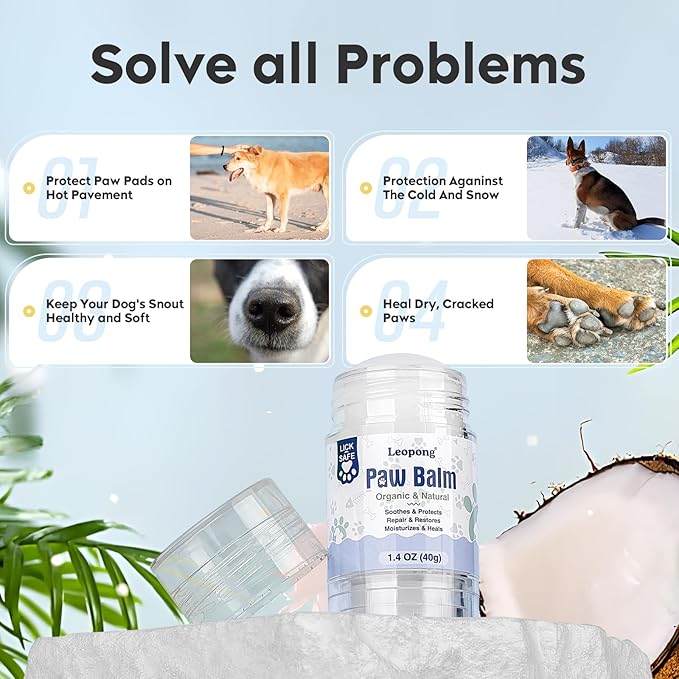 Dog Paw Care Kit- 2 Packs Cleaner for Dogs Large Medium Small XL Breed-Dog Paw Balm for Heals - Repairs & Restores Dry - Cracked Paws & Nose Protector for Pet Foot Washer Care-PurrikoPets