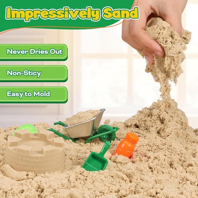 FRUSE Play Sand Farm Toys,Sensory Bins for Toddlers with 2.2lbs Sensory Play Sand,Farm Figures & Tractor Playset,Sandbox Toys for Kids 3 4 5 6 7-PurrikoPets