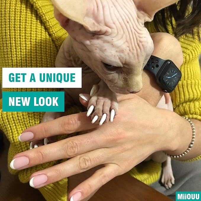 10x Colors / 100 pcs Cat Nail Caps | Cat Claw Covers with Adhesives and Applicators | Alpha (L)-PurrikoPets