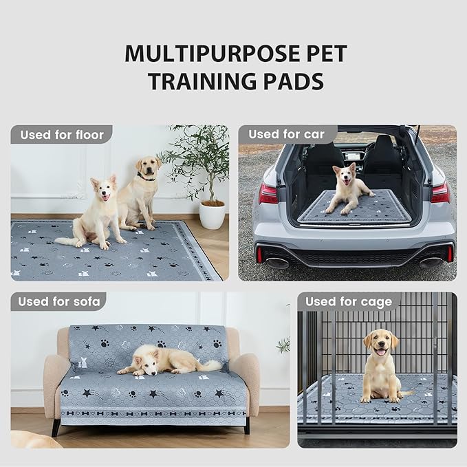 Gardner Pet Washable Dog Pee Pads, 72'' x 72'' Non Slip Dog Mats with Great Urine Absorption, Reusable Puppy Pee Pads for Potty Training , 1 Pack-PurrikoPets