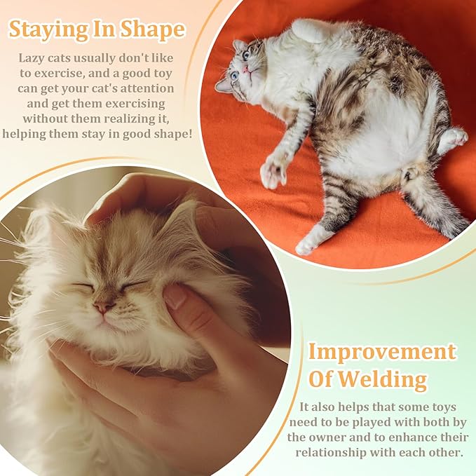 6 Pcs Bouncy Ball for Cats, Colorful Fuzzy Bouncy Cat Worm Toy Ball Fuzzy Worms (Balls Colors are Random)-PurrikoPets