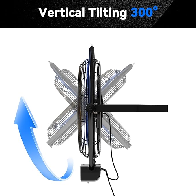 20 IN 5500 CFM Remote Control Wall Mount Fan, 3 Speed High Velocity Wall Fan with Timer, Oscillation & Tilting, Air Circulator for Garage, Commercial, Greenhouse, Warehouse & Gazebo Use, UL Listed-PurrikoPets