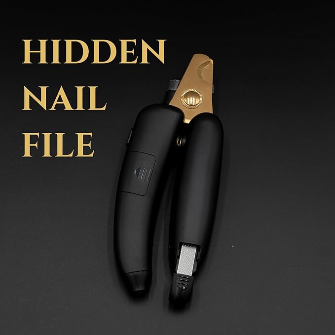 3-in-1 Dog Nail Trimmers and Pet Nail Clippers - Professional Grade with Stainless Steel Blades, LED & UV Light, and Nail Filer for Safety & Precise Toenail Pet Grooming - S to M Dogs-PurrikoPets