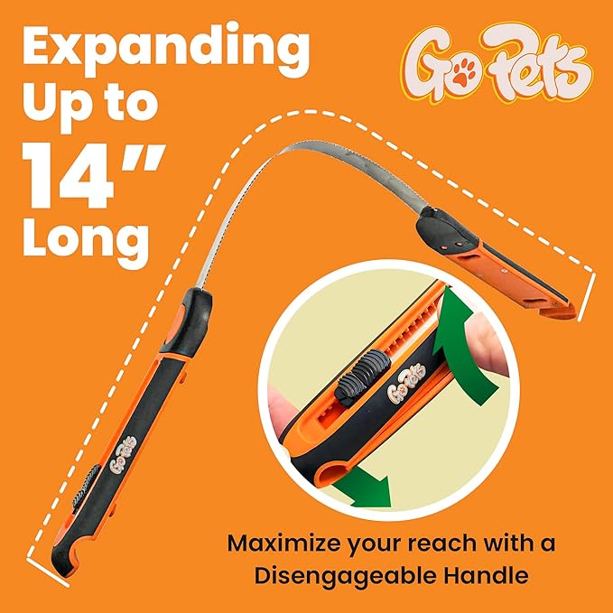 GoPets Deshedding Blade Rake, Adjustable Professional Dematting Grooming Tool, Stainless Steel Blades, Fur Removal Comb for Shedding, Comfortable Handle, Suitable for Cats & Dogs-PurrikoPets