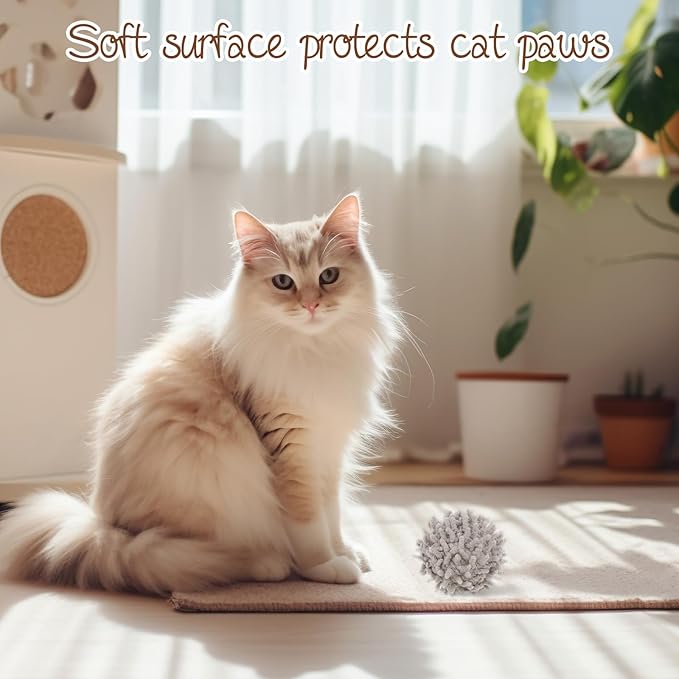 9Pcs Cat Pom Pom Balls, Cats Ball Toys with Bells, 2 inches Soft Cat Balls Toy for Indoor, Assorted Color Yarn Puffs Ball for Cats, Kitten Chasing Toys for Kitty, Pet Interactive Play(Multi-Color)-PurrikoPets