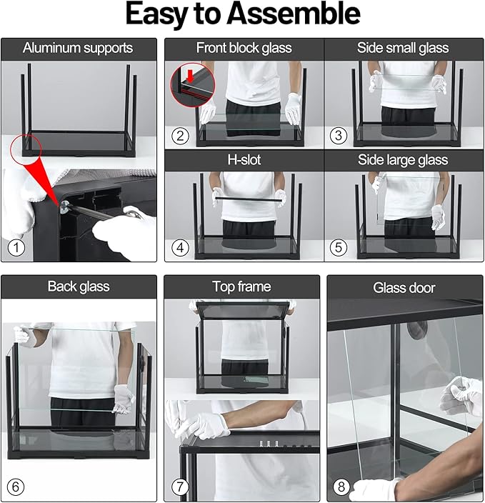 50 Gallon Reptile Tank, Glass Reptiles Terrarium 36" x 18" x 18", Sliding Door, Top Ventilation, Cable Pass, Humidify Hole, Glass Reptile Cage Habitat for Bearded Dragon, Lizard, Snake, Gecko-PurrikoPets