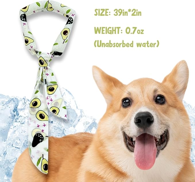 2pcs Cooling Scarf for Pets,Summer Cooling Scarves Keep Cats and Dogs Cool, Reused,Rrecycled,Suitable for Dogs (2pcs-Avocado)-PurrikoPets