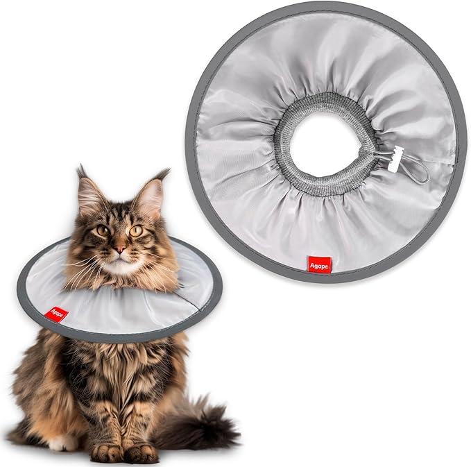 Agape Soft Cat Cone, Comfy Collar to Stop Licking & Scratching, Lightweight Recovery Collar for Cats After Surgery, Adjustable Elizabethan Collar for Neuter Recovery, Waterproof Neck Cones for Cats-PurrikoPets