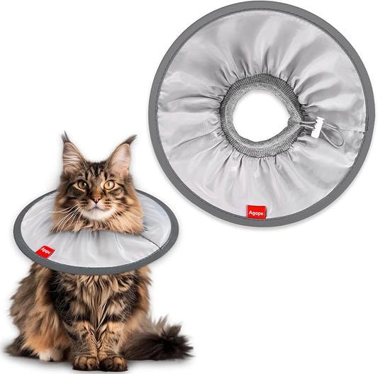 Agape Soft Cat Cone, Comfy Collar to Stop Licking & Scratching, Lightweight Recovery Collar for Cats After Surgery, Adjustable Elizabethan Collar for Neuter Recovery, Waterproof Neck Cones for Cats-PurrikoPets
