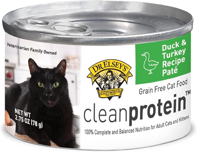 Dr. Elsey's cleanprotein Duck & Turkey Recipe Wet Cat Food (Case of 24), 2.75 oz Canned Food-PurrikoPets