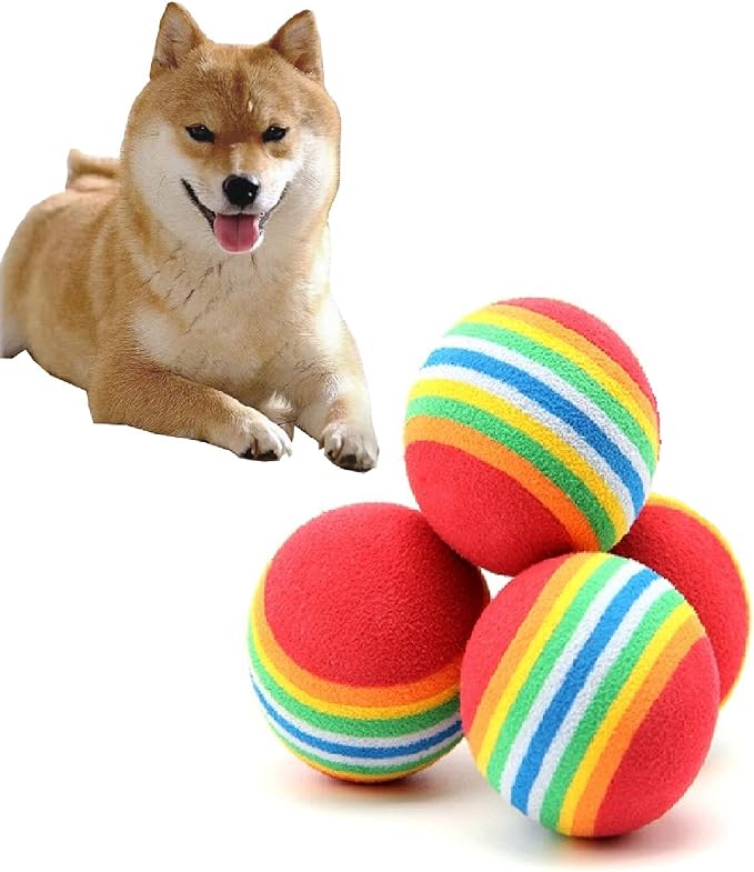 24 Pcs Colorful Soft Foam Rainbow Play Balls for Pet Dog and Cat (42cm) Ethylene Vinyl Acetate-PurrikoPets