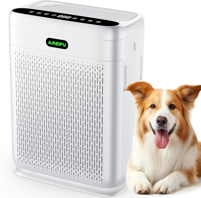 Air Purifiers for Home Large Room up to 3000 sq.ft, H13 Hepa Air Purifiers with Double-sided Filter, Auto Mode, PM2.5 Display Air Quality Sensor, AI Air Cleaner for Pets Odors, Smoke, Pollen-PurrikoPets