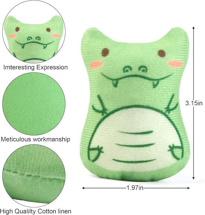 Dorakitten Catnip Toys for Indoor Cats - 5PCS Plush Cat Chew Toys Teething Interactive Catnip Filled Kitten Toy Soft Pet Toy-PurrikoPets