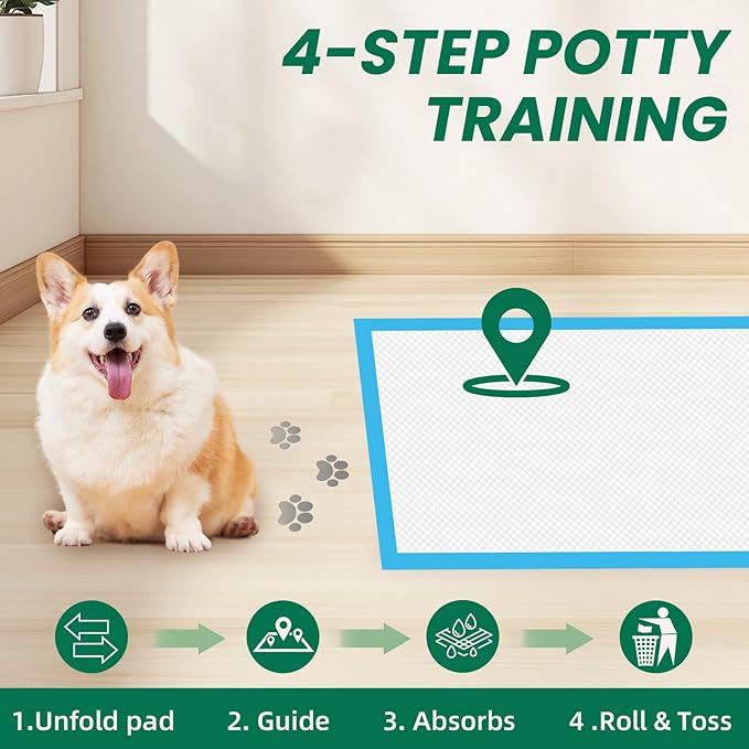 100 Count Large Dog & Cat Puppy Pee Pads - 28"x30" Absorbent Potty Training Pads | Leakproof Quick-Dry Disposable Pet Pads for Puppies, Dogs & Cats | Indoor, Outdoor, Litter Box, Housebreaking Use-PurrikoPets