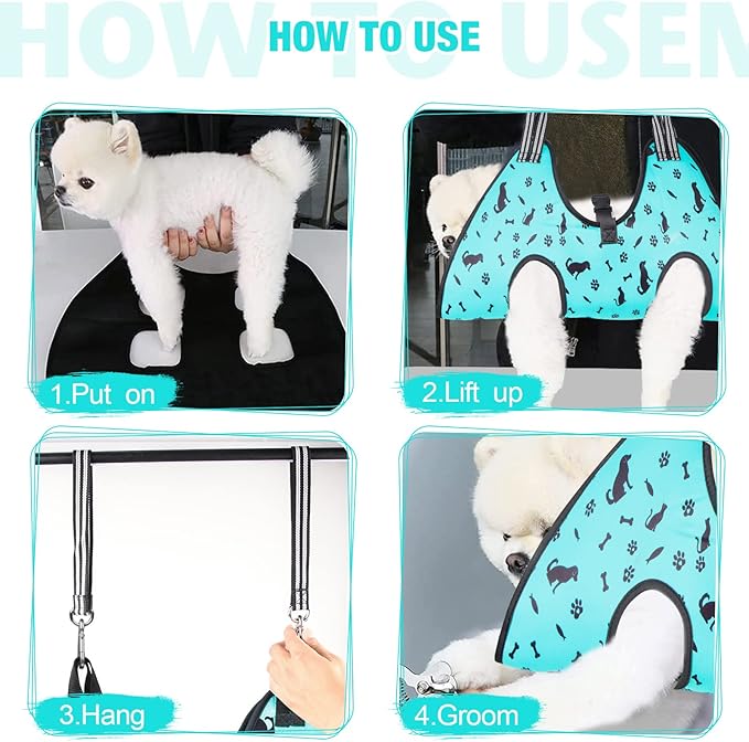 Dog Grooming Hammock - Pet Harness for Grooming Nail Trimming (XXL 120lb), Dog Sling for Nail Clipping, Dog Hanging Holder for Cutting Nail with Nail Clippers-PurrikoPets