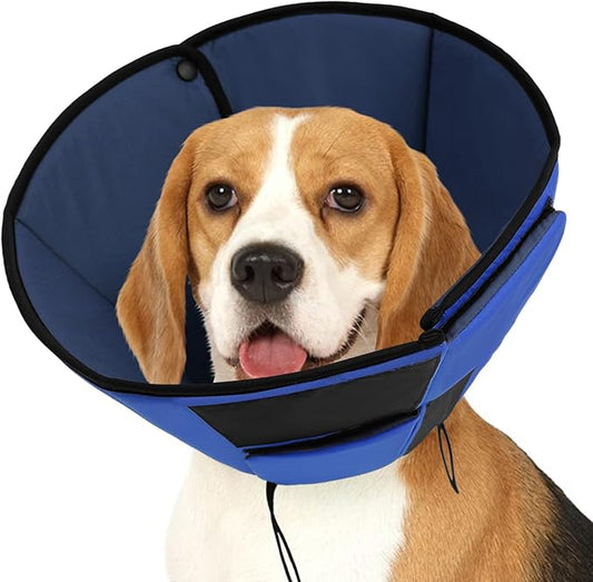 Dog Recovery Collar Cone for Medium Dogs, Adjustable Dog Cone Alternative After Surgery for Dogs to Stop Licking, Breathable Soft Cone for Medium Large Dogs, Blue M-PurrikoPets