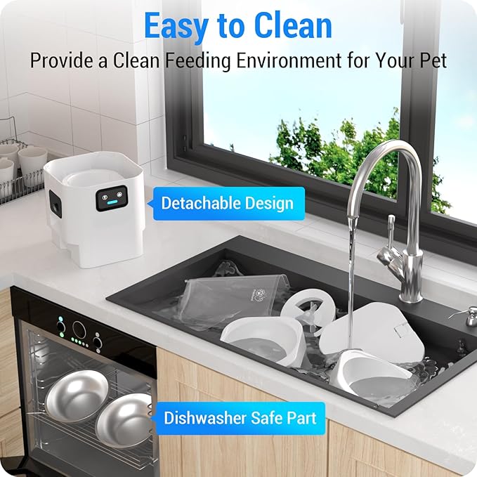 5G WiFi Automatic Cat Feeder with Two HD Camera: 7L Automatic Dog Feeder with Night Vision, Auto Cat Food Dispenser for Multiple Pet, Detachable for Easy Cleaning - 29 Cup-PurrikoPets