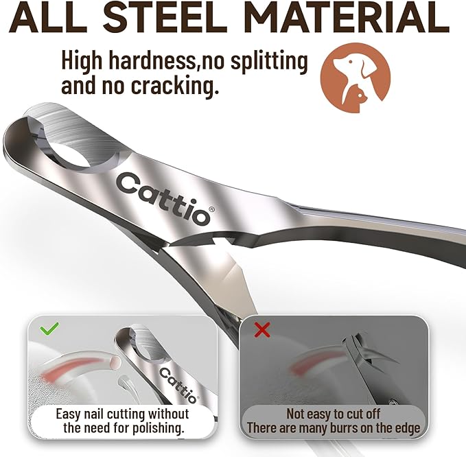 Dog Nail Clippers - All Steel Material, Built-in Spring,Heavy Duty Dog Nail Trimmer Full Metal Razor Sharp Professional for All Dogs Cats with Thick Toena,Dog Nail Trimmers-PurrikoPets