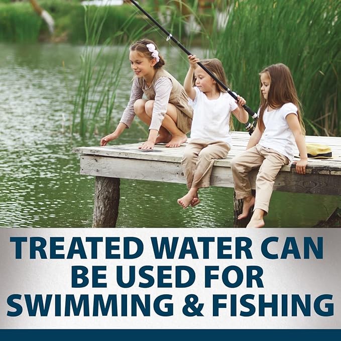 Airmax Pond Dye Plus, Twilight Blue Colorant & Natural Beneficial Bacteria, Large Pond & Lake Water Clarifier & Color Treatment, Shade Plants & Algae from Sunlight, Fish & Livestock Safe, 1 Gallon-PurrikoPets