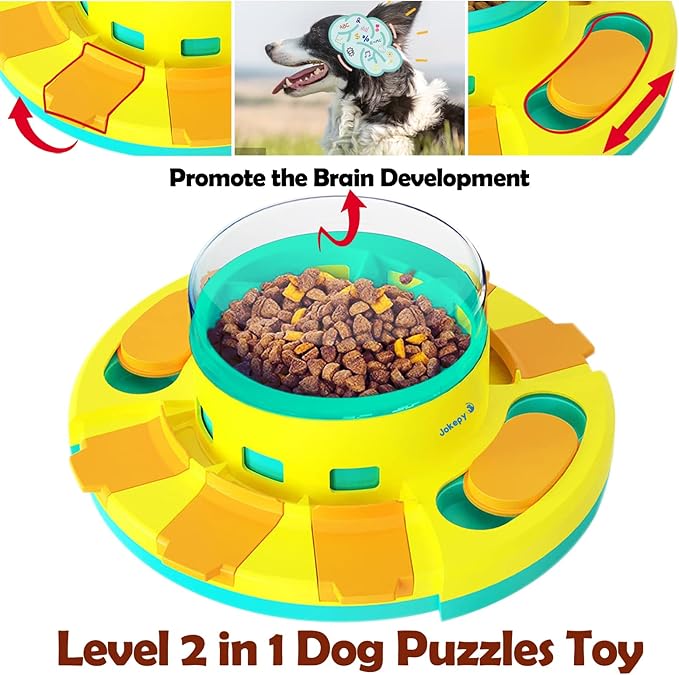 Dog Puzzle Toys for Dog Boredom and Mentally Stimulating, Interactive Slow Food Feeder Dispenser, Professional Level 2 in 1 for Large/Medium/Small Dog-PurrikoPets