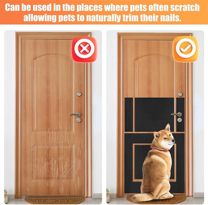 120 Grit Pet Nail Self Adhesive Replacement Emery Paper - Suitable for Small and Dogs with Long Quicks - Scratch Alternatives to Cat and Dog Nail Clippers (10in*13ft, Black, 120 Grit)-PurrikoPets