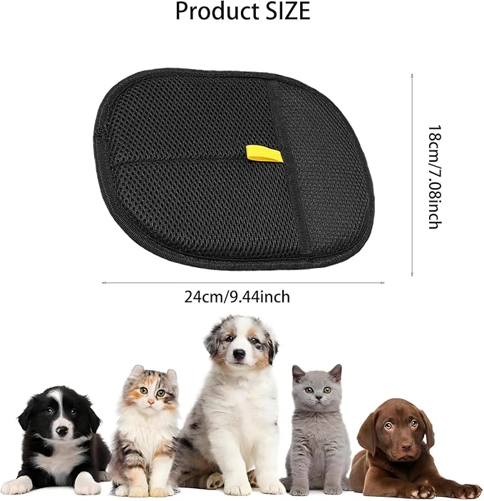 3pcs Reusable Electrostatic Pet Hair Remover Glove - Cat & Dog Grooming Gloves for Deshedding, Washable Hair Removal Tool for Furniture, Carpet, Clothes-PurrikoPets