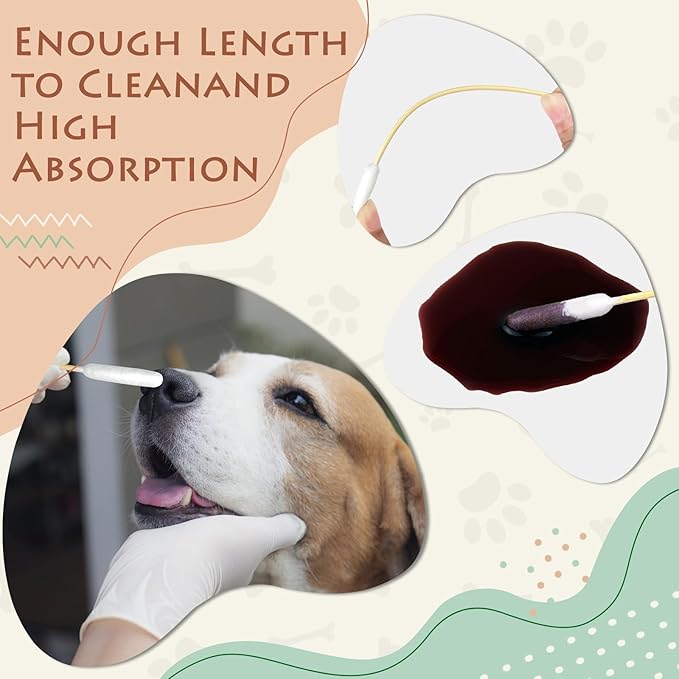 200 PCS Dog Ear Cleaning Kit; 6-Inch Large Cotton Swabs for Gentle & Effective Cleaning. Safe and Hygienic Pet Ear Cleaning Solution-PurrikoPets