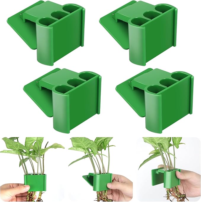 4Pcs 3 Holes Upgraded Aquatic Plant Cup Aquarium Plant Holder for Tank, Hanging Aquarium Plant Holder, Aquarium Aquatic Plant Cultivation, Aquarium Plant Decoration.-PurrikoPets