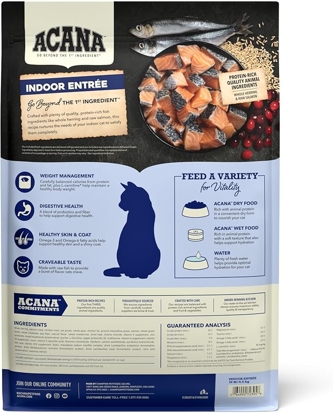 ACANA Indoor Entrée Fish Recipe Dry Cat Food 10lb Bag-PurrikoPets