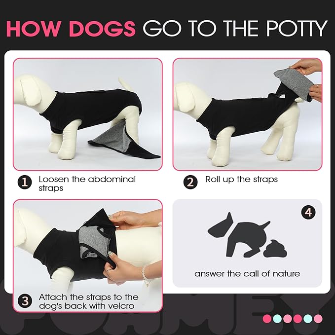 FUAMEY Dog Recovery Suit Male,Dogs Surgery Neuter Suits Puppy Spay Shirts for Female Protect Dog's Skin Anti Licking Abdominal Wounds Doggie Onesie Pet Bodysuit Alternative to Cone Black XL-PurrikoPets