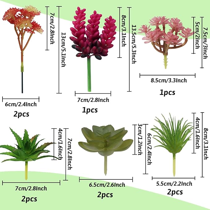 22pcs Colorful Fake Succulents, Mini Artificial Succulents for DIY Crafting Home Terrarium Floral Wall Garden Arrangement Office Decoration (Unpotted)-PurrikoPets