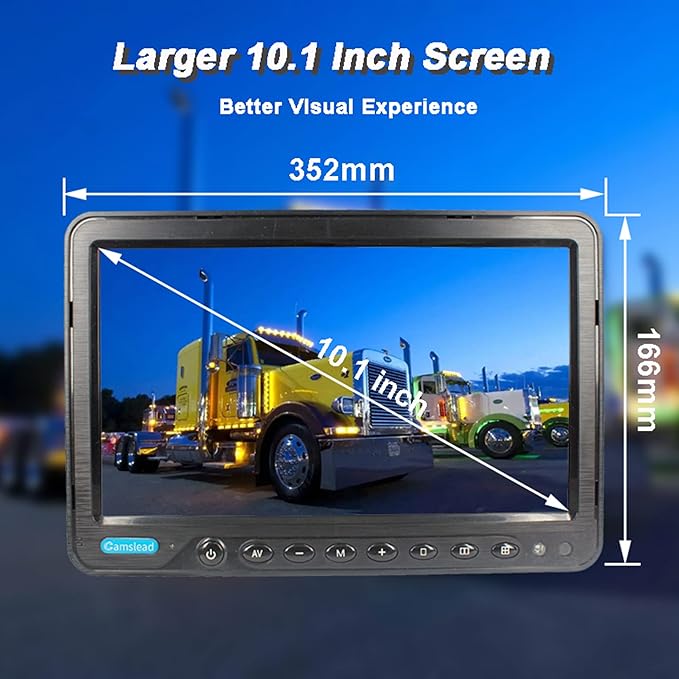 10 inch Screen 1080P Backup Camera System with Wired, DVR Recorder, Quad Split Screen, Car Monitor + 2X Waterproof Reversing Cameras + 2X Safety Sides Camera, for Camper, Trailers, Truck, RV-PurrikoPets