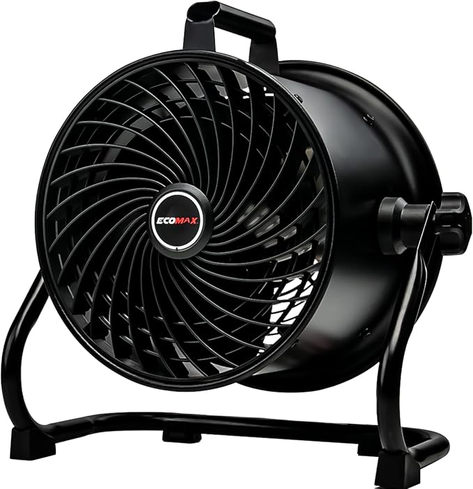 10-Inch High-Velocity Drum Air Circulator Fan, Heavy-Duty Shop Fan with 3-Speed & 360° Tilting Floor Fan for Warehouse, Industrial, Workshop-PurrikoPets