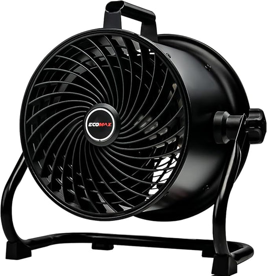 10-Inch High-Velocity Drum Air Circulator Fan, Heavy-Duty Shop Fan with 3-Speed & 360° Tilting Floor Fan for Warehouse, Industrial, Workshop-PurrikoPets