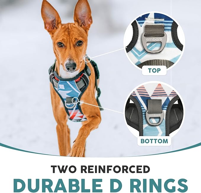 Embark Adventure Dog Harness, Reflective Trim XL Dog Harness for Extra Large Dogs No Pull - Military Grade Nylon, 2 Leash Clips & Gel Lined Handle.-PurrikoPets